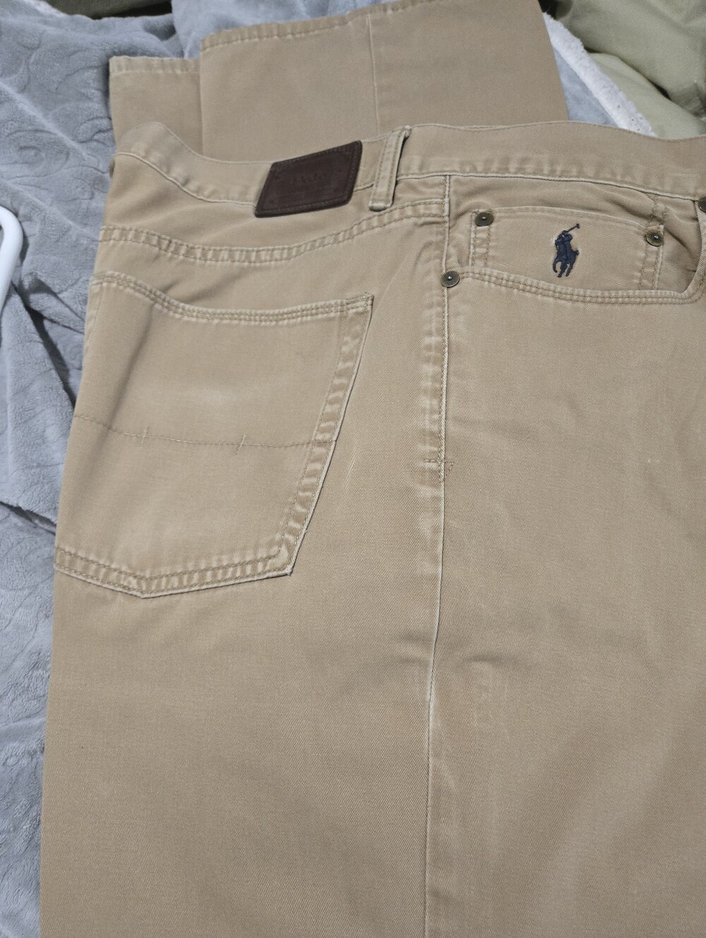 Ralph Lauren Khaki Pants with Navy Embroidered Pony